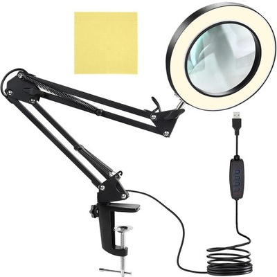 Lampa LED Lupa Kosmetyczna Szkło Powiększające Lampka Kreślarska Biurkowa
