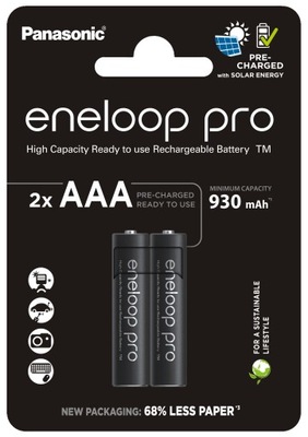 2X AKUMULATORKI PANASONIC ENELOOP PRO R03/AAA 2BL