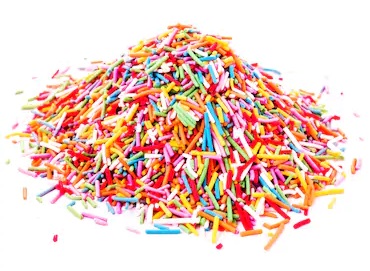 Posypka cukrowa pałeczki kolorowe RAINBOW 1kg - tęczowe paski