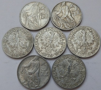 5 zł złotych Rybak 1974 z obiegu ładne