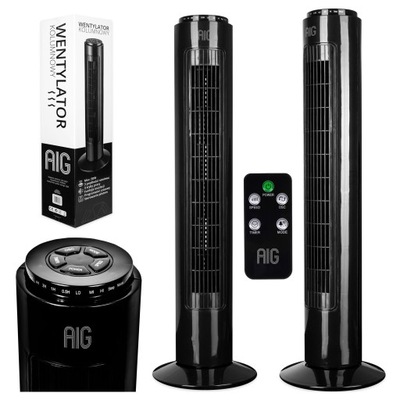 WENTYLATOR KOLUMNOWY NA PILOT WIATRAK PODŁOGOWY 3 TRYBY OSCYLACJA TIMER LED