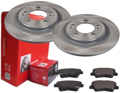 Тормозные диски тормозные колодки brembo задняя hyundai i30 ii 284mm фото №1