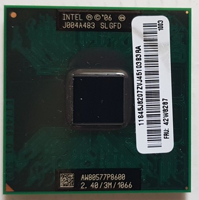 Procesor Intel Core 2 Duo P8600 3M Cache 2.40GHz SLGFD PBGA479 PGA478