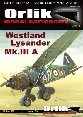 ORLIK - Samolot Westland Lysander Mk.IIIA