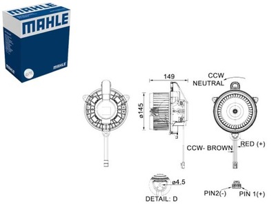 VENTILADOR SOPLADORES VOLVO XC40 1.5 2.0 2.0D 10.17- MAHLE  