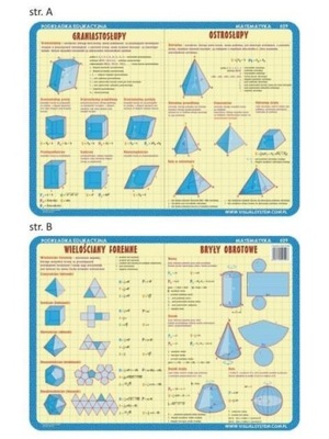 PODKŁADKA EDU. 029 - GRANIASTOSŁUPY, OSTROSŁUPY..