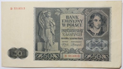 Banknot 50 Złotych - 1941 rok - B