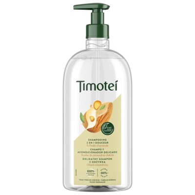 Timotei Jemný šampón s kondicionérom 2v1 s mandľovým olejom 750ml