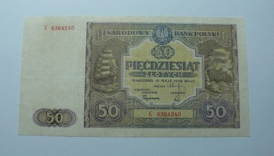 Banknot 50 zł 1946 r. ser. K