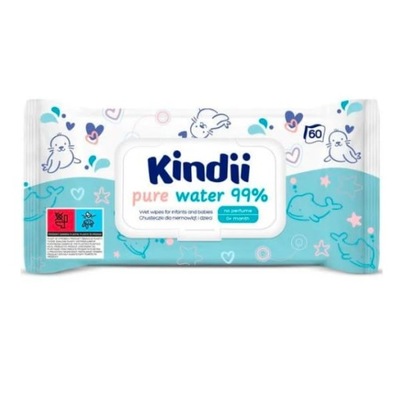 Kindii Pure Water Chusteczki nasączane wodą 60szt