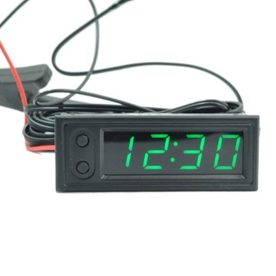 ADJUSTABLE CAR TEMPERATURE CLOCK 12V 3 IN 1 THERMOMETERS VOLTMETER G~74275