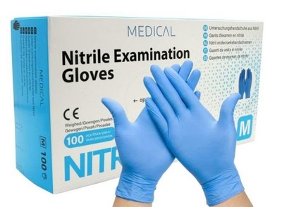 Rękawiczki nitrylowe S 100szt niebieskie