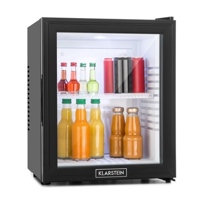 MAŁA LODÓWKA MINI CHŁODZIARKA MINIBAR KLARSTEIN LED 38CM 32L CZARNA