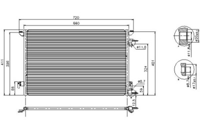 Nissens 94598 конденсатор, кондиціонер фото №1