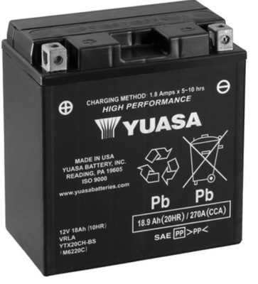 АКУМУЛЯТОР MOTO YUASA YTX20CH-BS 18.9AH 270A HIGH PERFORMANCE