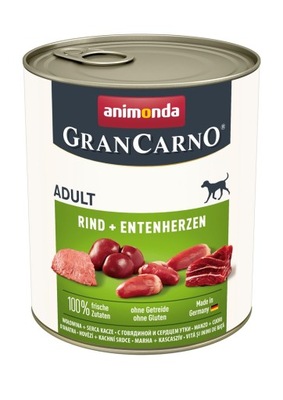 ANIMONDA mokra karma dla psa Grancarno Adult wołowina i kacze serca 400g