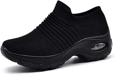 BUTY SPORTOWE DAMSKIE CZARNE WSUWANE NISKIE 38 S7C