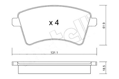 КОЛОДКИ ТОРМОЗНЫЕ RENAULT KANGOO 08- METELLI
