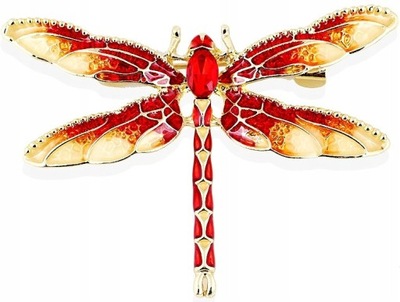 Broszka z cyrkoniami WAŻKA owad pin retro boho