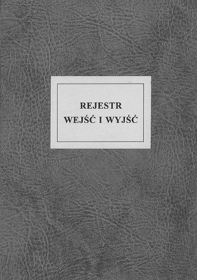 DRUK 02278 REJESTR WEJŚĆ I WYJŚĆ KSIĄŻKA TYPOGRAF