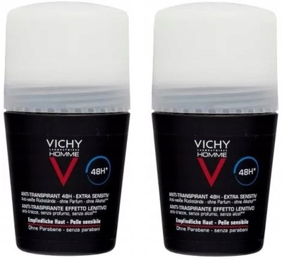 Vichy Homme antyperspirant w kulce do sk.wrażliwej ochrona do 48H 2x50ml