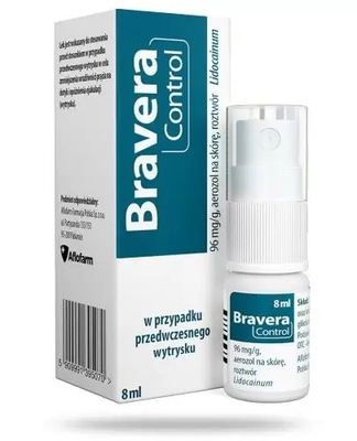 Bravera Control 96 mg/g aerozol na skórę opóźniający wytrysk 8 ml