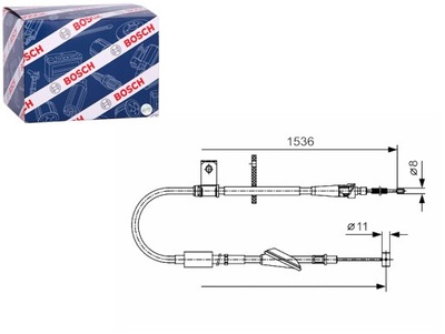 CABLE DE FRENADO DE MANO PARTE TRASERA L OPEL AGILA 1.0 1.2 1.3D 09.00-12.07  