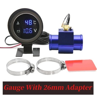 2 IN 1 Water Temperature Gauge Digital Led Voltmeter Water Temp Join~71103