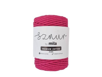 Sznurek 3 mm PREMIUM COTTON, 100m PC26 fuksja