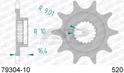 ENGRANAJE DE ACCIONAMIENTO PARTE DELANTERA MOTO. DE ACERO 79304-10  