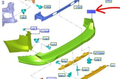 Бампер задний ford transit courier 2014-2023 фото №1