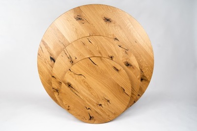 Blat drewniany okrągły rustykalny dębowy 120 cm