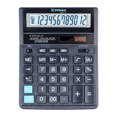 Kalkulator biurowy 12-cyfr 203x158x31 mm czarny