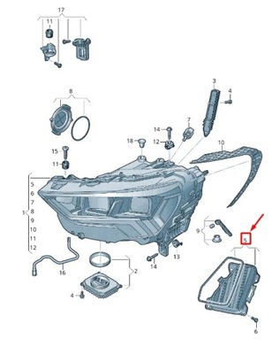 Audi q3 f3 правый фара cover cap 83a941158 фото №1