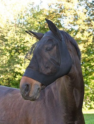 Maska przeciwowadowa dla konia FinoStrech czarna FULL