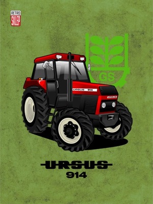 Plakat traktor URSUS 914 kolekcja GS format A3 фото