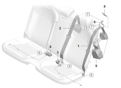 CERRADURA CORREA DE SEGURIDAD PARTE TRASERA PORSCHE TAYCAN 9J1857753  