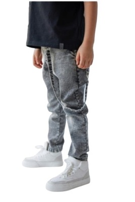 Spodnie Jeans Szelka Grafitowe All For Kids 128 134