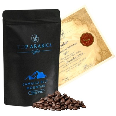 Kawa Jamaica Blue Mountain Ziarnista Świeżo palona Certyfikowana 250g