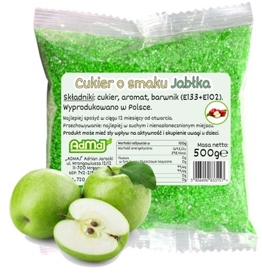 Cukier 0,5kg Do Waty Cukrowej Jabłko Zielony 500g Saszetka Jabłkowy