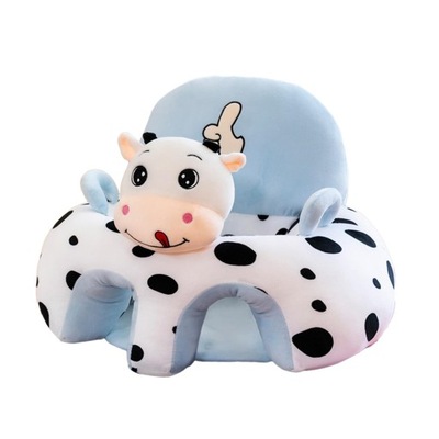 Fotelik z podparciem dla niemowląt z kreskówek, krzesełko do siedzenia dla dziecka Miękkie pluszowe siedzisko z podparciem Krowa