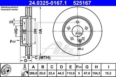 24.0325-0167.1 DISCO HAM.PRZOD POWER DISC MERC.B W245  