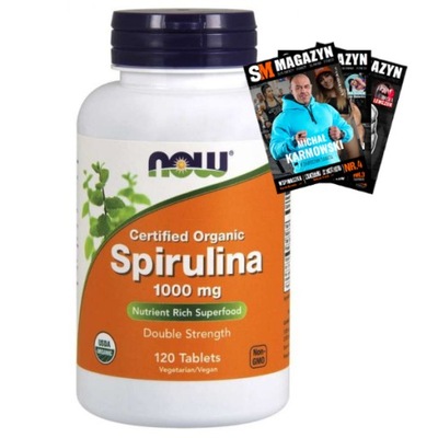 NOW FOODS SPIRULINA ORGANICZNA 1000MG WEGE 120 TAB