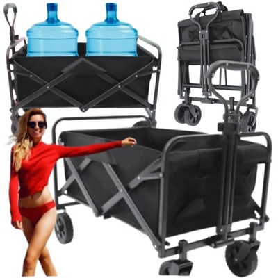 Wózek Plażowy Składany Turystyczny Transportowy Duży Lekki Wózeczek Do 80kg