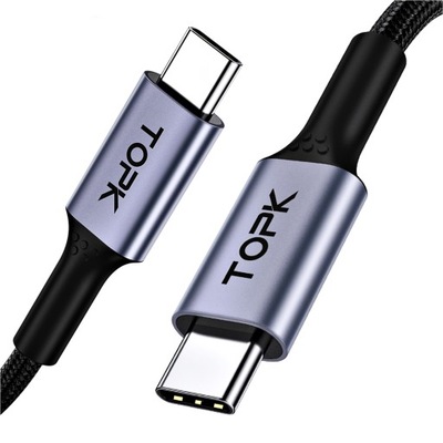 Kabel USB typ C - USB typ C TOPK 2 m 100W oplot USB C- USB C QC4