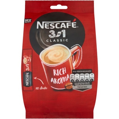 Nescafe 3in1 Classic Rozpuszczalna kawa 10x 16,5g