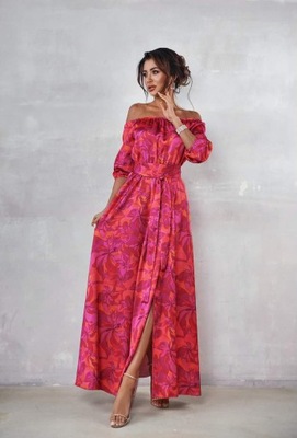 Sukienka Hiszpanka Czerwona Fiolet LA FURIA r.XL