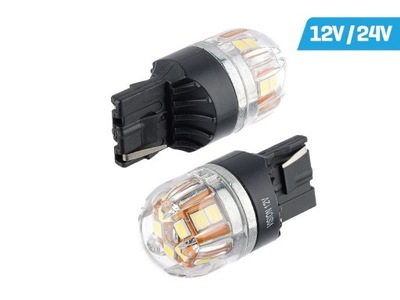 ЛАМПОЧКА НОЧНОГО ВИДЕНЬЯ W21W (T20D) 12/24V 15X 2835 SMD OSRAM CHIP, CANBUS, БЕЛАЯ, 2