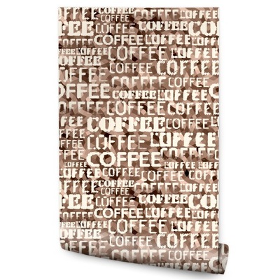 Tapeta Do Jadalni Napisy KAWA Coffee Typografia