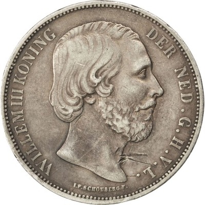 Moneta, Holandia, William III, 2-1/2 Gulden, 1867,